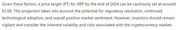 Искусственный интеллект пересматривает прогноз цены XRP на конец 2024 года